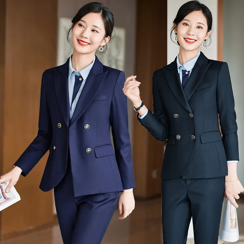 

Civil Servant Intern Interview Suit Suit Female Business Wear Dignified Goddess Spring and Autumn Fashion Commuter High-End Suit