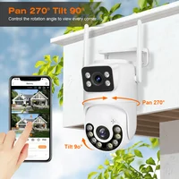 Caméra IP de sécurité sans fil extérieure 4K 8MP HD double objectif externe Wifi PTZ caméra suivi automatique caméra de Surveillance de rue iCsee 2