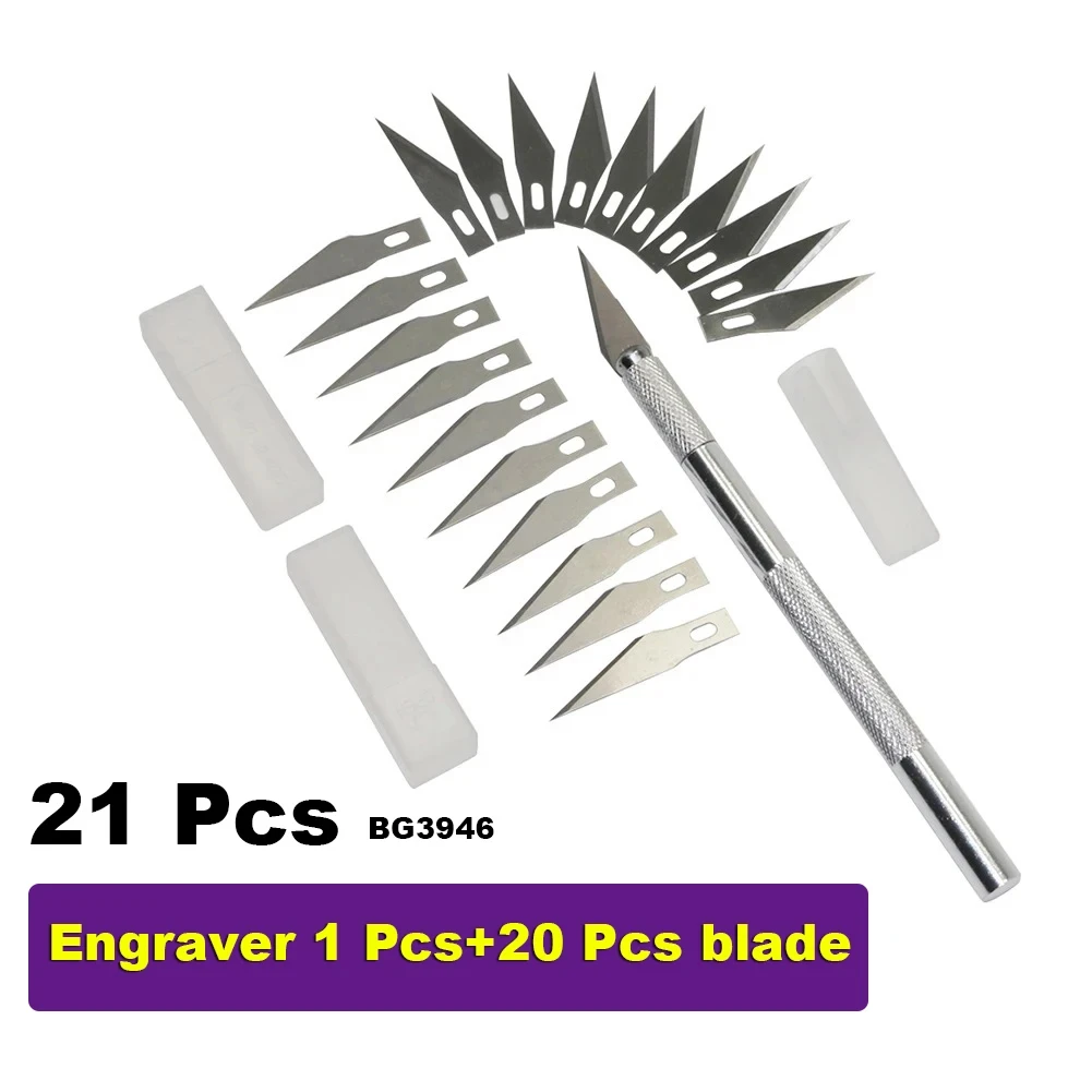 Craft Cutting Knife 1 Set 12 Blades DIY Carving Knife