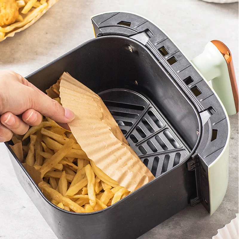 Disposable Air Fryer Paper Liner 16/20CM Oil-proof Water-proof 100/200PCS Airfryer Disposable Cooking Paper Trays Baking disposable air fryer paper