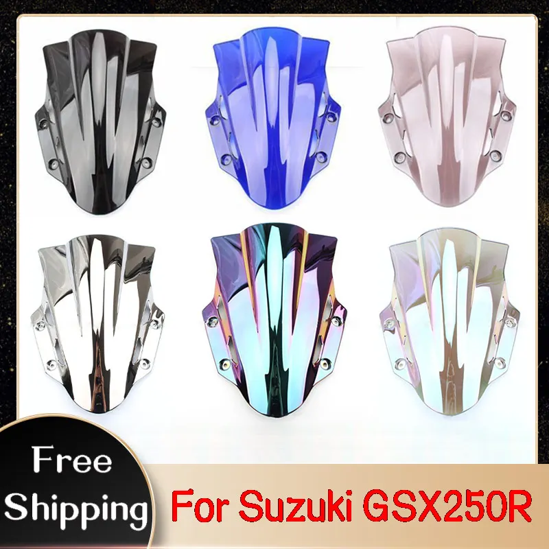 

Motorcycle Windshield Windscreen Visor Fit For Suzuki GSX250R 2017-2021 Wind Deflector Shield Screen Notwith Bracket Accessories