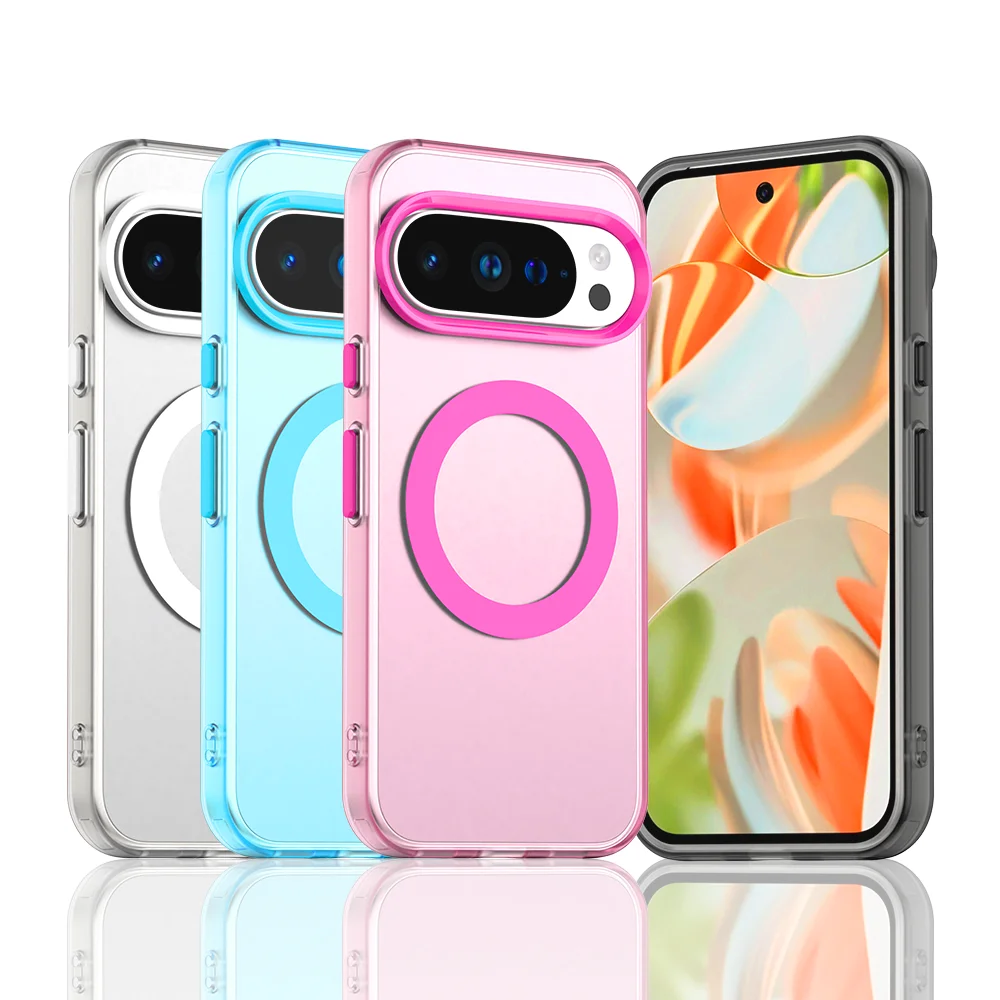 Magnetic Wireless Charging Case with Candy Colors and Transparent Back Shell
