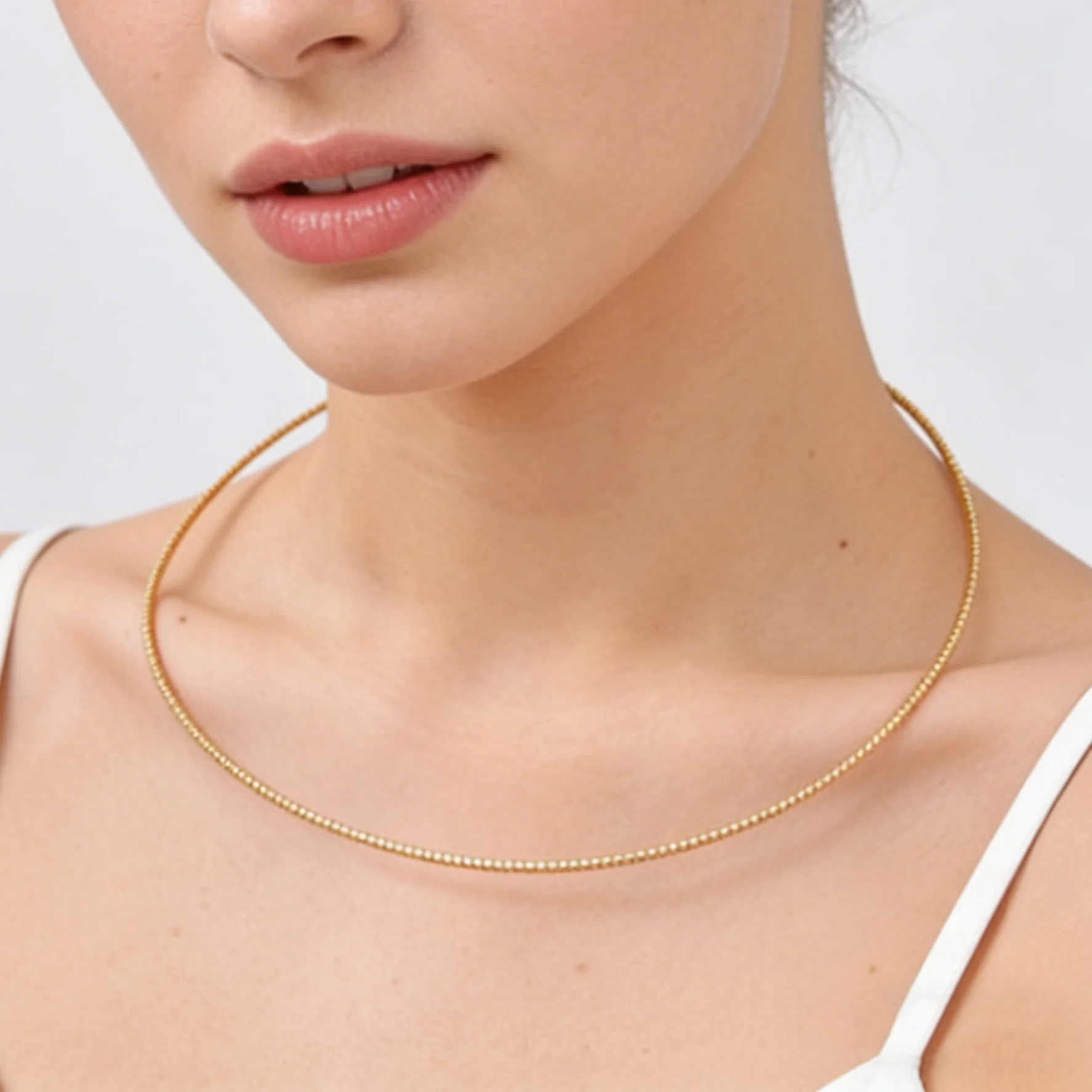 Verstellbare offene Halskette aus Edelstahl für Damen, goldfarben, offener Halsreif, minimalistischer Partyschmuck, Geschenk