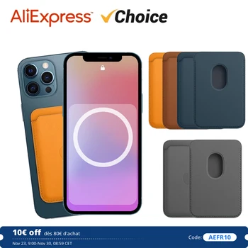 애플 아이폰 12 13 14 프로 맥스 플러스 미니 지갑, 맥세이프 마그네틱 패션 카드 가방 카드홀더, 100% 정품 가죽 상품 이미지