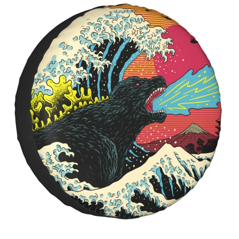 

Japanese Fashion Retro Wave Kaiju Spare Tire Cover for Jeep Hummer Vintage Monster Car Wheel Protectors 14" 15" 16" 17"
