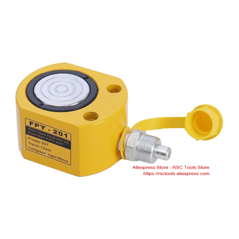 슈퍼 얇은 유형 유압 실린더 FPY-201 유압 잭 20T, 펌프없이 12 mm의 작업 여행