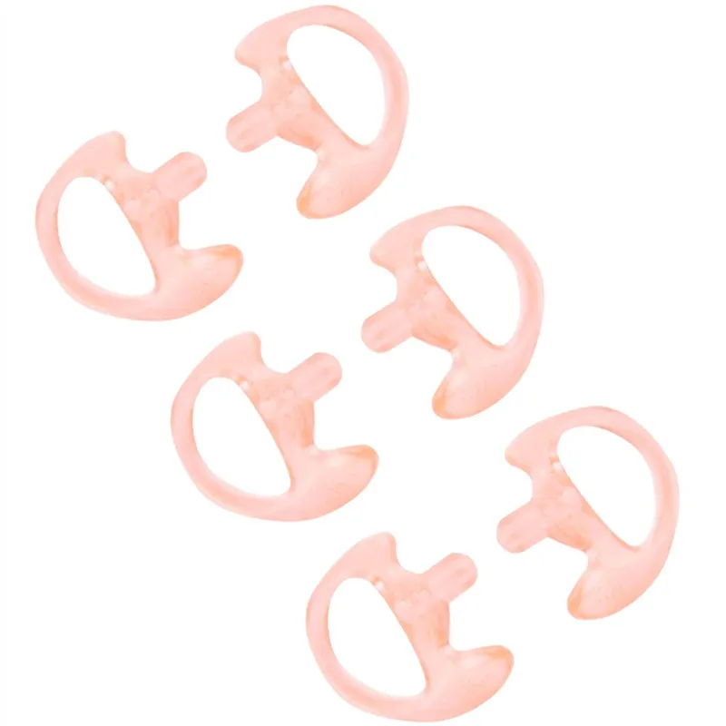 Silicone Ear Insert for Walkie Talkie, Acoustic Coil Tube Earpiece, Two Way Radio, Replacement Mold, Pink, 3 Pair, Medium