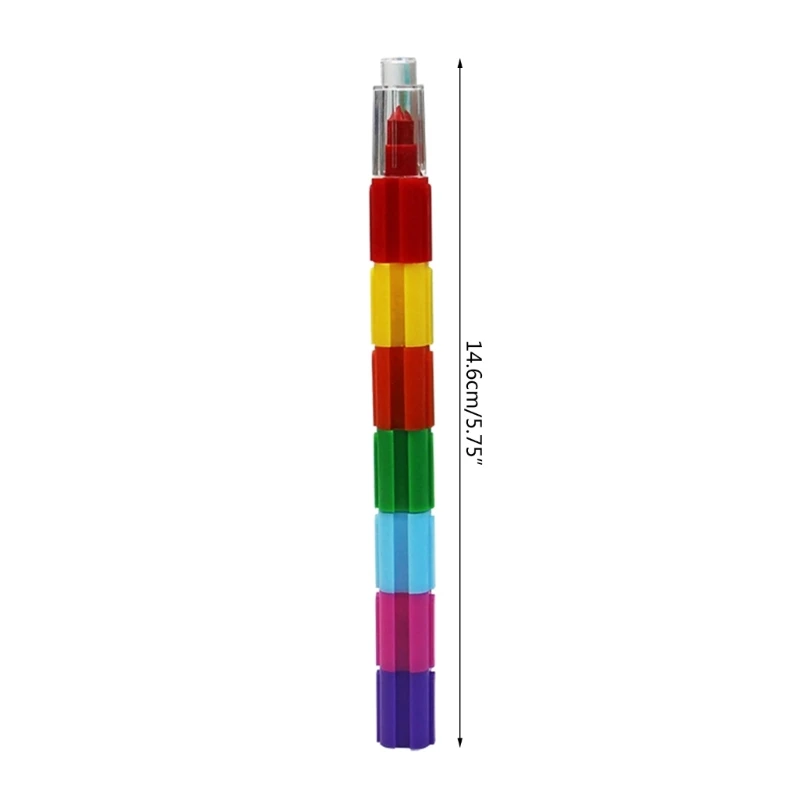 Stackable 10 Color Building Blocks Crayon Pen Birthday Party Gift Bag Fillers for Kid Student Drawing 10PCS colored crayons children painting supplies