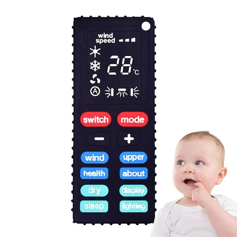 

Remote Control Teether Toy Teether Toy For Babies Early Educational Sensory Toy Silicone Baby Teething Toys Easy To Hold Soft