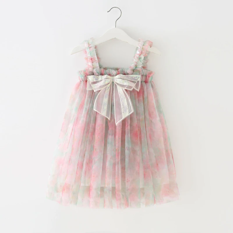 cute dresses Summer Dress Cute Sleeveless Strap Tulle Baby Girl Dress First Birthday Girl Party Princess Dresses Baby Girl Clothes 12M-6T christmas dress