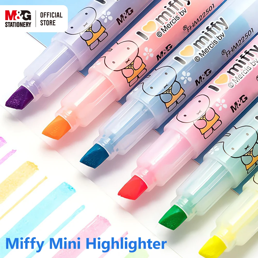 M&G 6 Colors Single Tip Highlighter Markers For Hand Drawing highlighter marker,art marker,marker pen