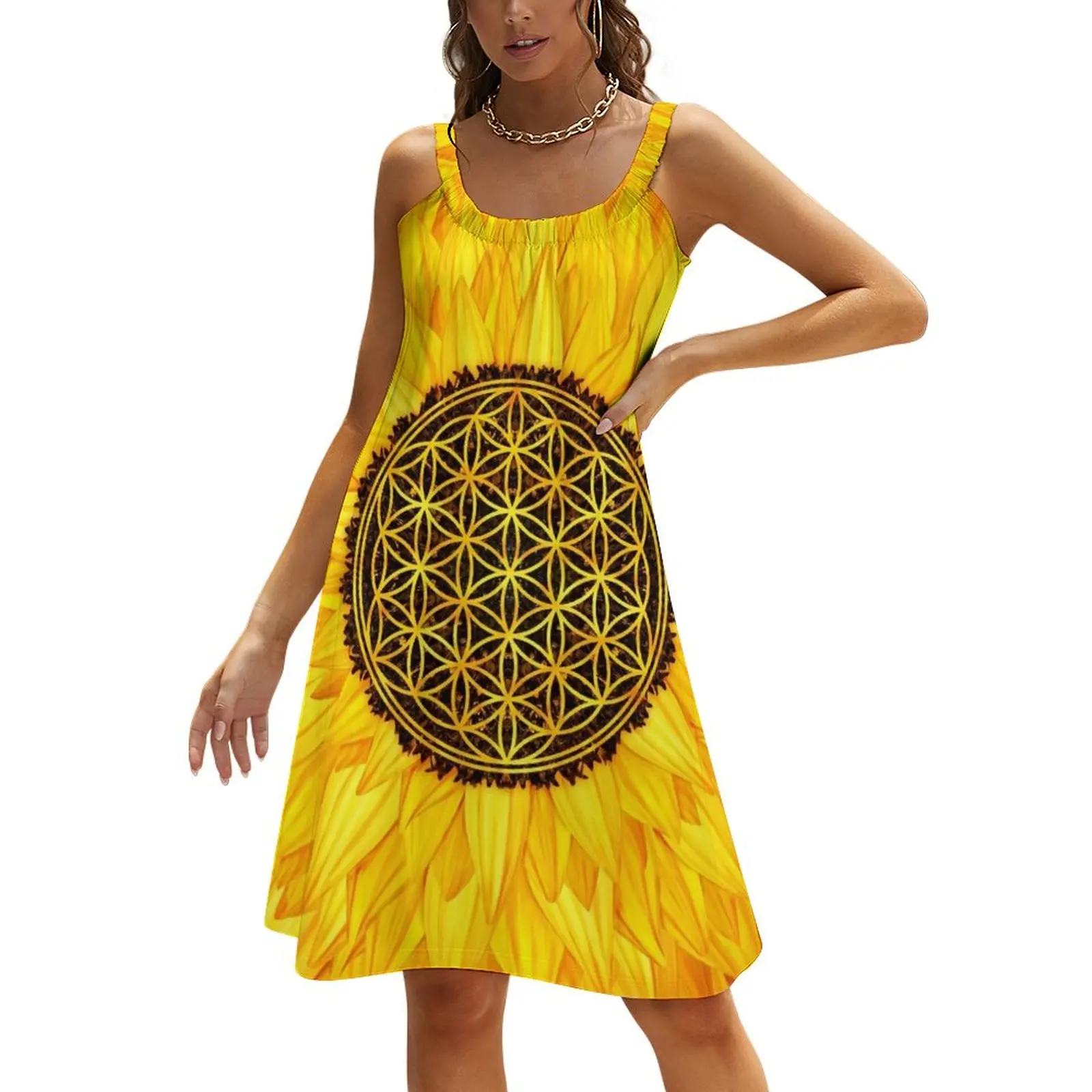 

Flower of Life -Sunflower #1 Beach Sling Skirt clothing women summer 2024 womens clothing Long veiled dresses