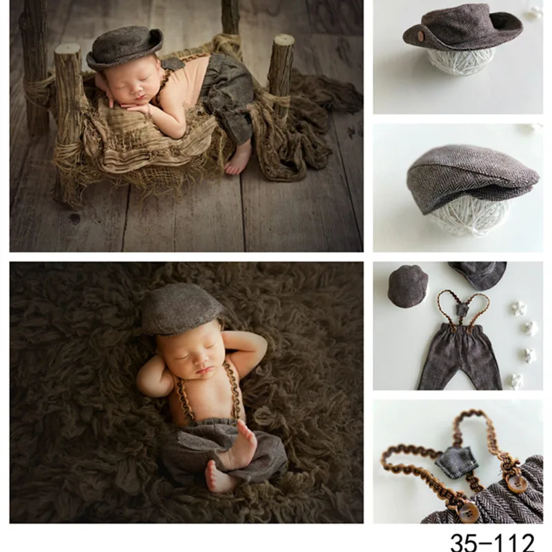 

Newborn photography clothing 100 days baby photographic studio art full moon photo suspender trousers