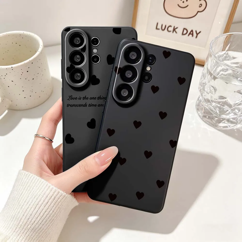 Black Love Heart Design Premium Phone Case