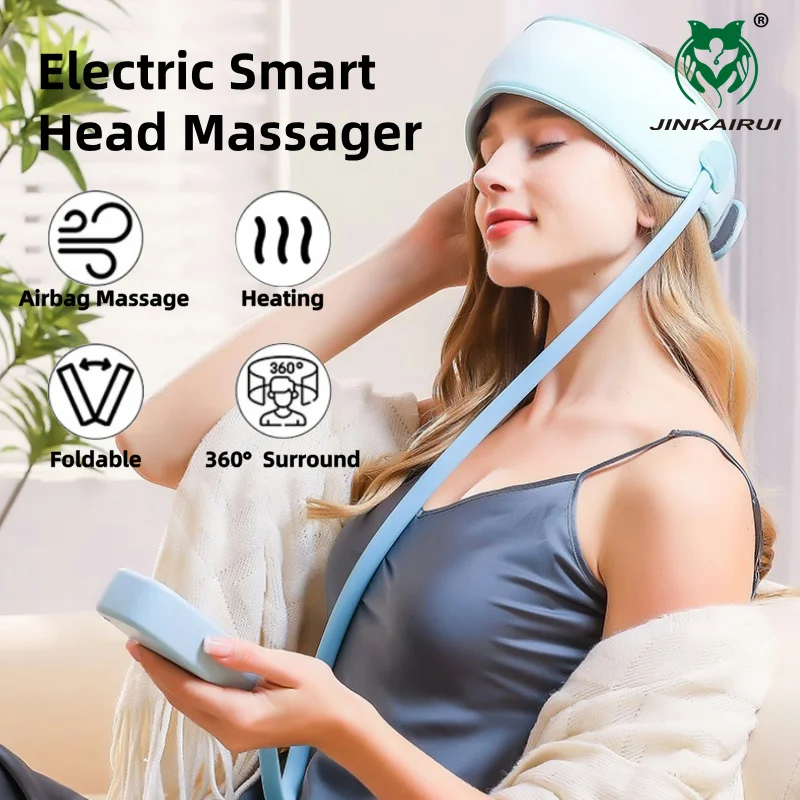 Rechargeable Air Compression Head Massager Cap for Relaxation