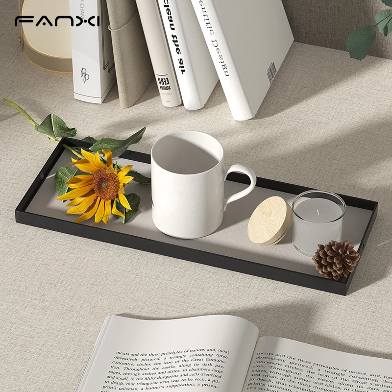 Table tray for storage Table cup tray Rectangular storage is suitable for tea sets, stationery, decoration Desk organizer