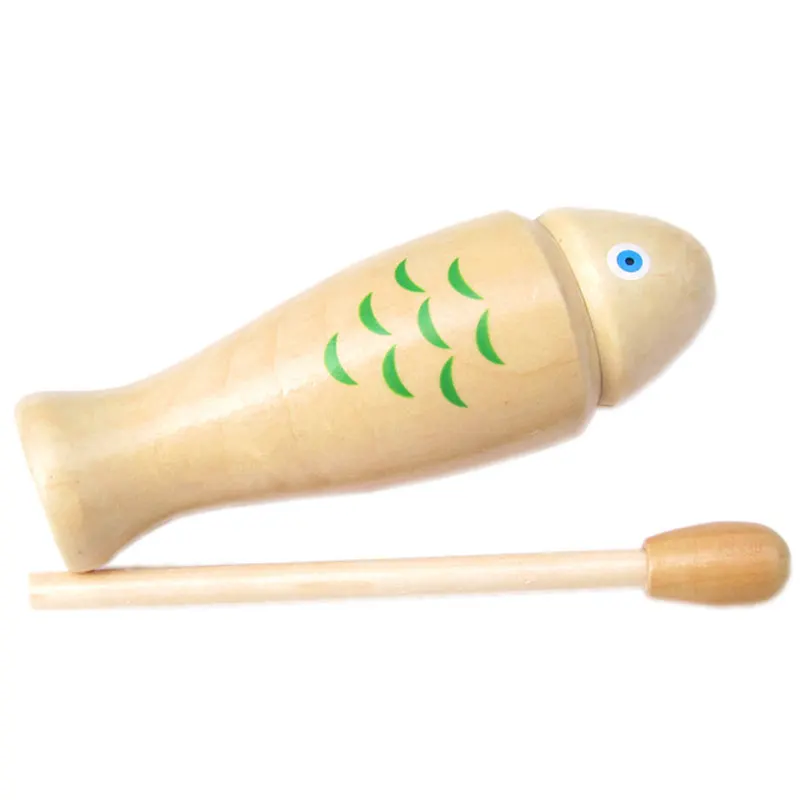 Wooden Fish Orff Percussion Instrument Music Equipment Single Sound Tube Two Tone WoodBlocker Easy to Use Beginners Rhythm TMZ