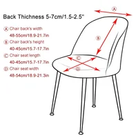 1PC Solid Color Velvet Duckbill Chair Cover Elastic Dining Low Back Chair Slipcovers Stretch Soft Seat Cover Home Hotel Decor 2