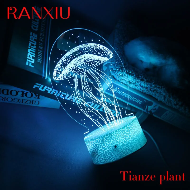 

Custom Factory remote control color jellyfish led lamp night light for kids room
