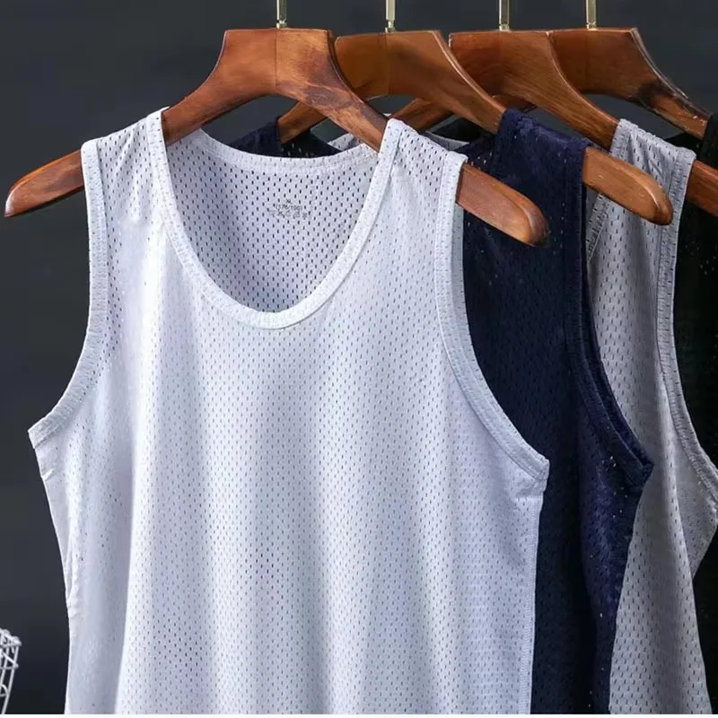 Sports Sleeveless Vest Men's Ice Silk Mesh Tank Tops