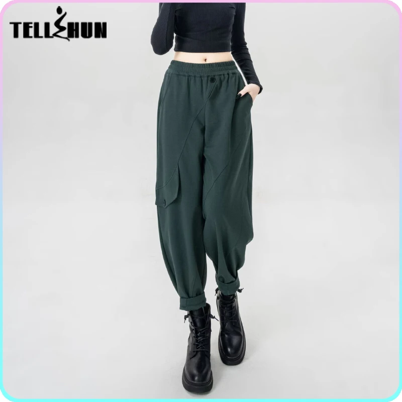 

Solid Cotton Cargo Pants Youth Women's Trousers 2024 New Spring Y2k Fashion Ladies Sport Pants Classice Casual Sweatpant traff