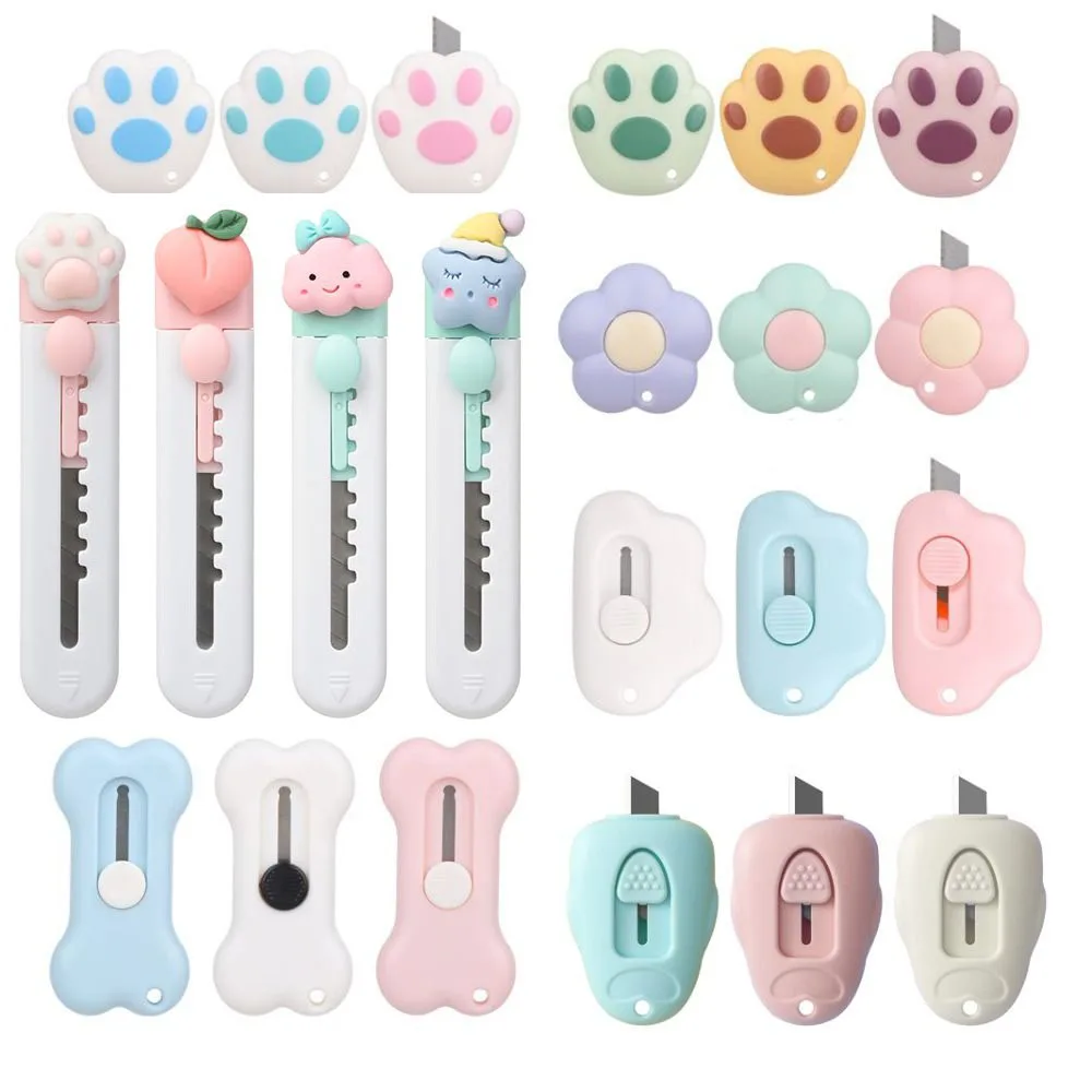Mini Utility Knife Cute Box Cutter Retractable Letter Opener Portable Carton Opener Paper Cutting Tool School Office utility knife,paper cutter,box cutter,cutting knife,art knife,paper cutting knife,box opener
