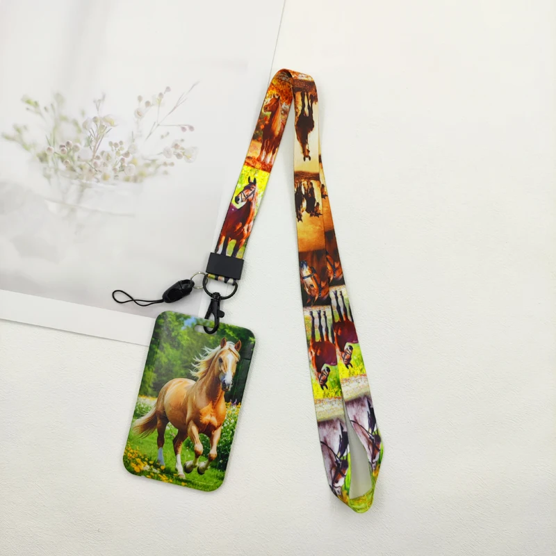 Niedlicher Pferde-Ausweishalter, Cartoon-Halsband-Lanyard, Schlüssel-ID-Kartenhalter, Fitness-Handyband, USB-Ausweishalter, Schlüsselanhänger, Accessoires, Geschenke – Detail 18