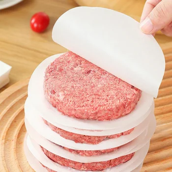 햄버거 프레스 패티 종이, 패티 오일 페이퍼, 패티 분리기 시트, 내유성 왁스 종이 시트, 11cm, 12cm, 15cm, 로트 당 100 개