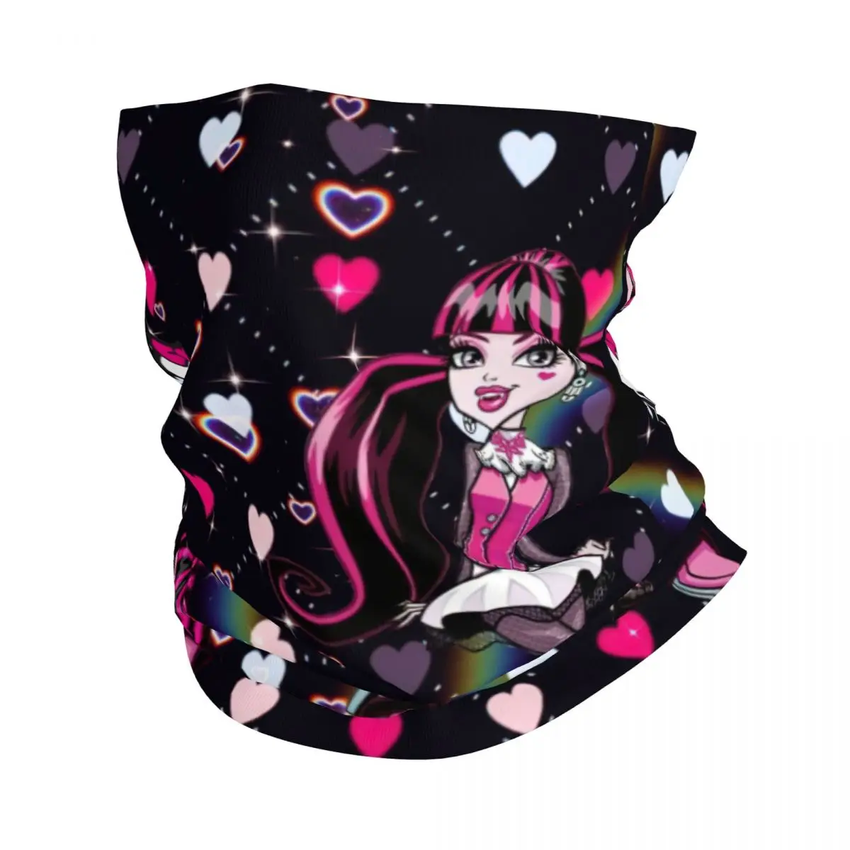 

Monster High Bandana Neck Gaiter Printed Cartoon Balaclavas Mask Scarf Multi-use Headwear Running for Men Women Adult Windproof