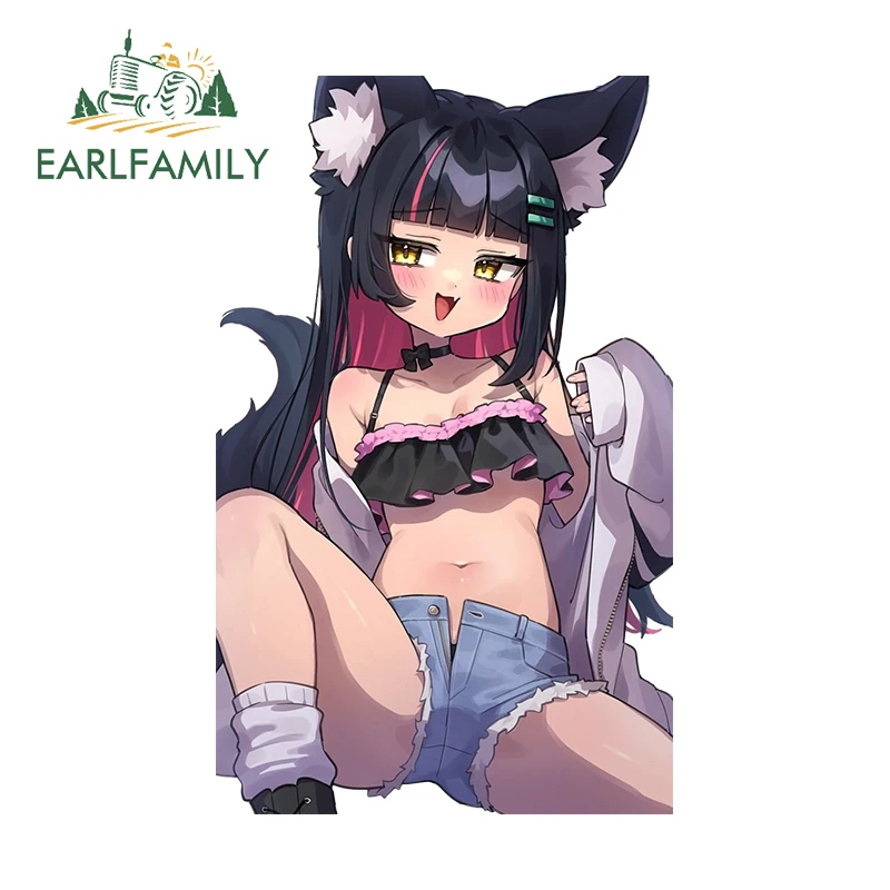 

EARLFAMILY 13cm x 8.1cm Loli Sexy Anime Car Sticker Vinyl Car Wrap Cute Personality Bumper Decal Funny Refrigerator Trunk Decor