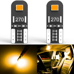 Dual Pack T10 LED Car Bulbs - 6000K Canbus Interior & License Plate Lighting - T10 (Orange)