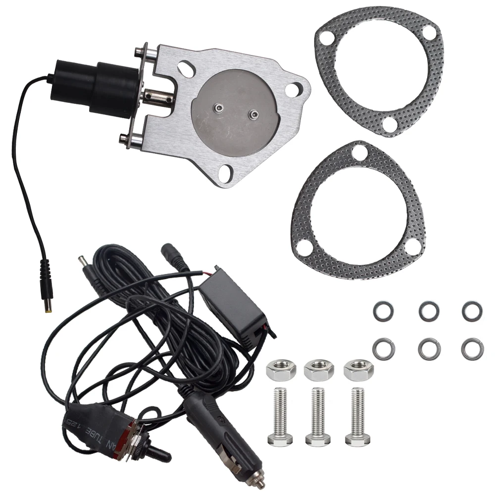 

3" Electric Exhaust Cutout Valve Control Motor Cut Out Kit with Manual Switch
