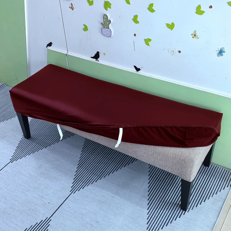 Waterproof Stretch PU Leather Bench Slipcover - Removable & Washable Protector for Dining and Living Room Benches