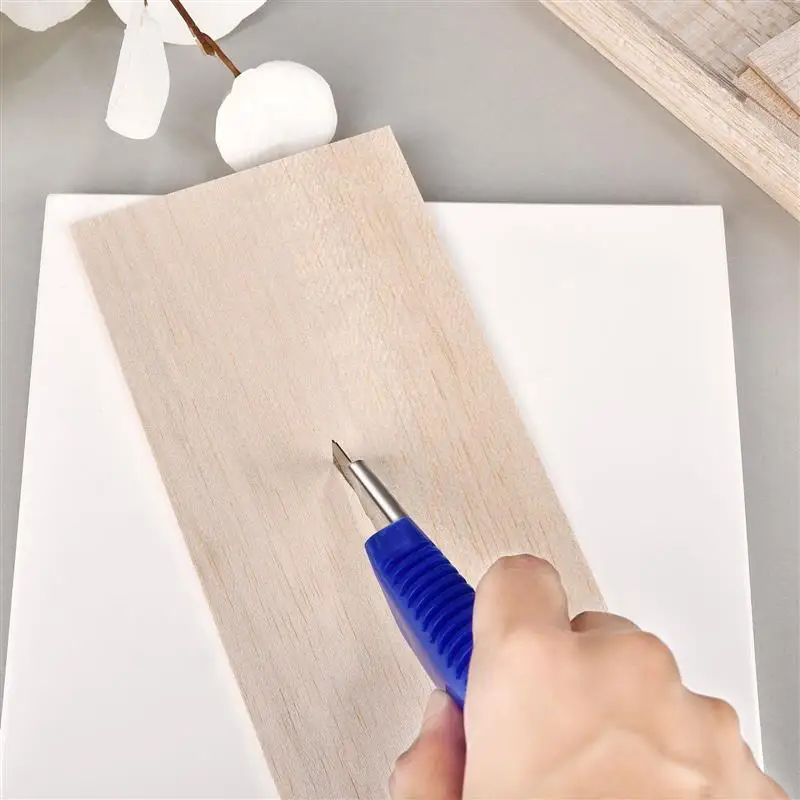 5Pcs Balsa Wood Sheets Ply Blank Unfinished Wood Board Rectangle Wooden Slices DIY Carving Artboard Wood DIY Craft Accessories