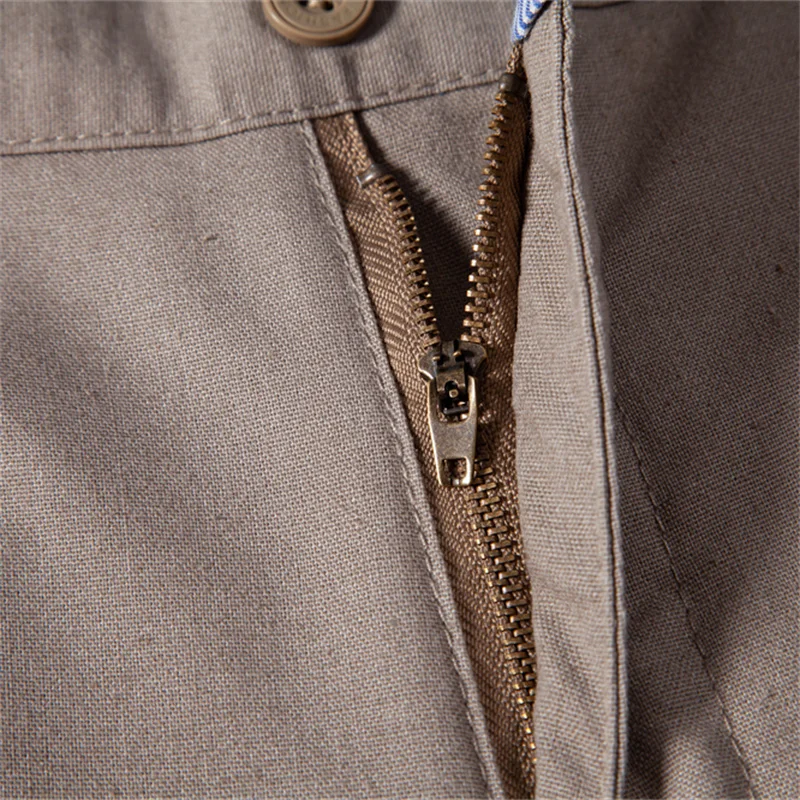 2024 Spring Autumn New Men's Casual Pants Linen Long Pants Breathable Straight Tube Men's Solid Color Versatile Long Pants 6