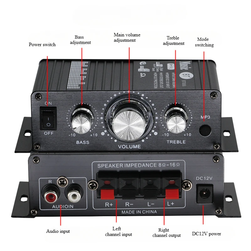 Amplificateur De Puissance Numérique à 4 Canaux, Voiture G8 12V 200W