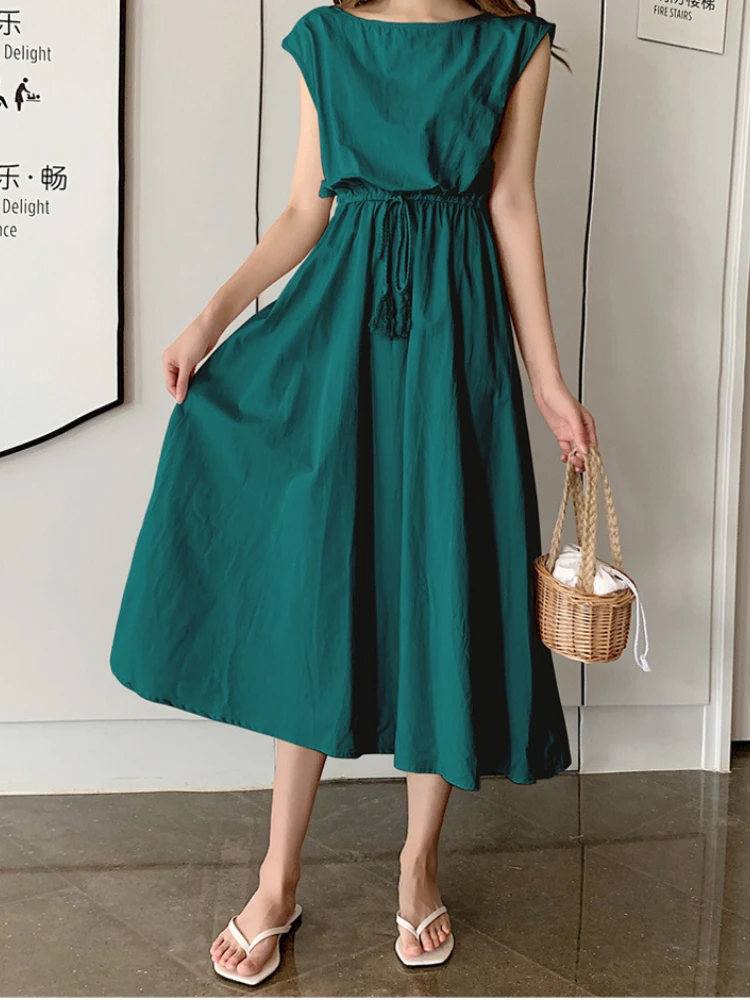 

Dress for Women Spring Summer 2023 New Fashion Swing Dress Adjustable Waist Loose Multi Color Dress Women Clothing Streetwear