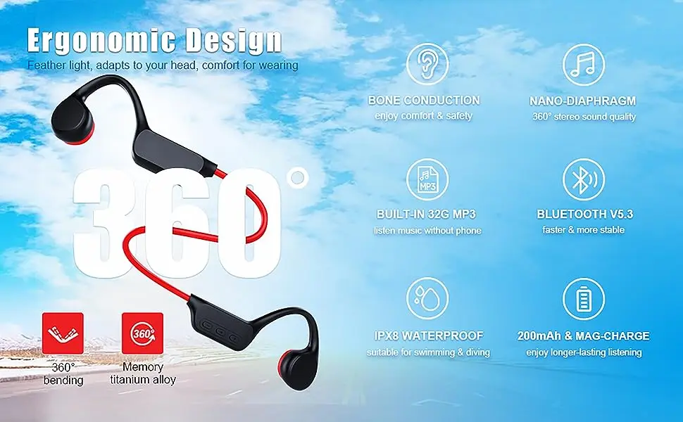  Shokz OpenSwim - Auriculares impermeables MP3 de conducción ósea  para nadar, auriculares inalámbricos de oreja abierta, con clip de nariz y  tapón para los oídos (azul) : Electrónica
