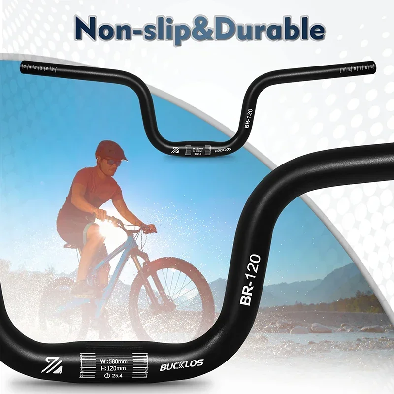Folding Bike Handlebar 25.4mm Aluminum Hi-Rise 120/160mm Bicycle Swallow Riser B
