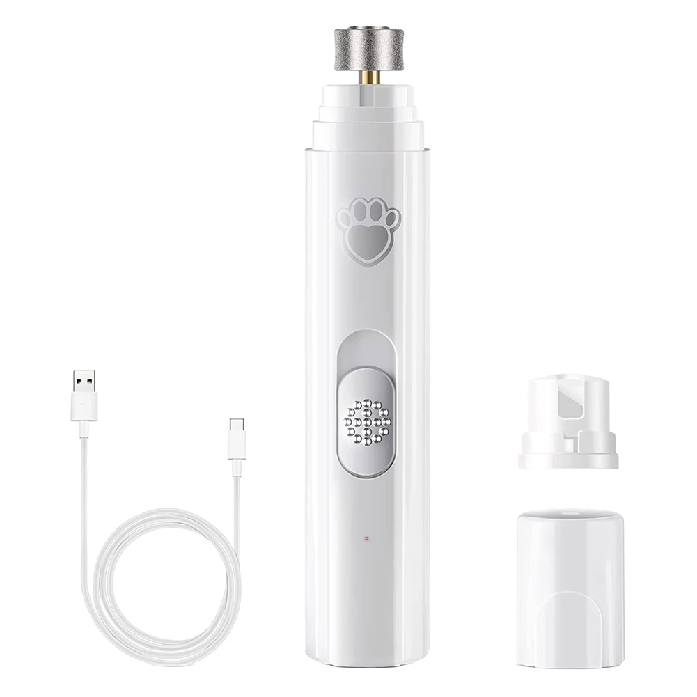 Electric Dog Nail Grinder with Polisher Wheel LED Light Pet Nail Grinder 500 MAh 2-Speed Pet Trimmers for Paws Grooming pet nail grinder