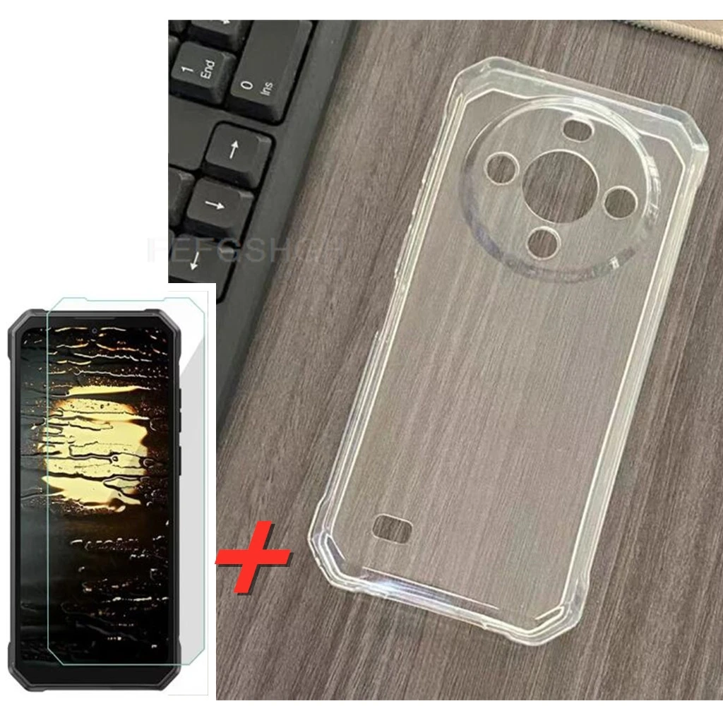 Protective Glass FOR FOSSiBOT F105 6.75" Case Silicone Clear Cover For FOSSiBOTF105 F 105  Tempered Glass 2
