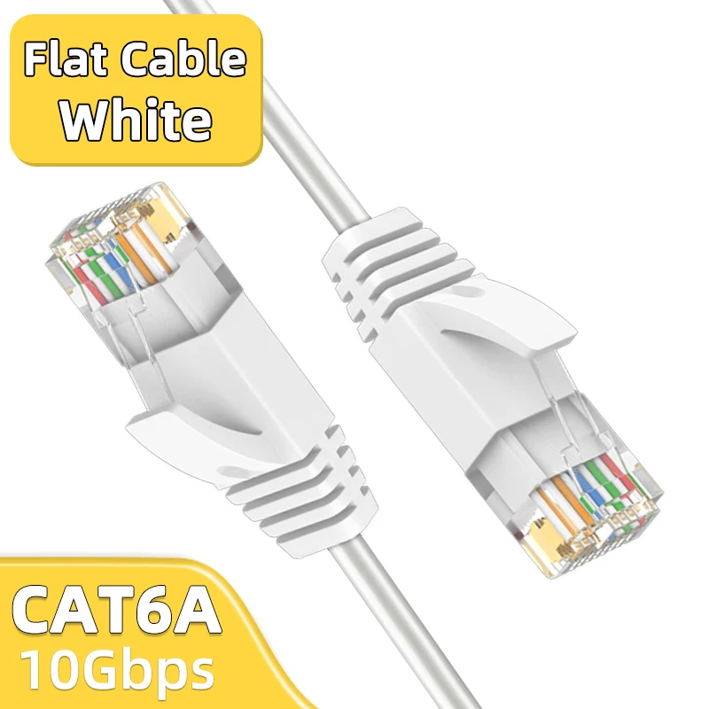 كابل إيثرنت Cat6A فائق النحافة كابل إيثرنت LAN 10...