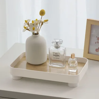 Vassoio portaoggetti da tavolo in legno, profumo, aromaterapia, tavolo da toeletta, scatola portaoggetti per cosmetici, portaoggetti multifunzione per chiavi di disordine del portico