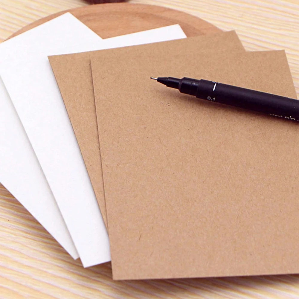 A6 Size143 X 93mm Kraft Paper 350gsm Card Paper, DIY Gift Packing Cardboard Paper Blank Postcard Hand-Drawn Doodles