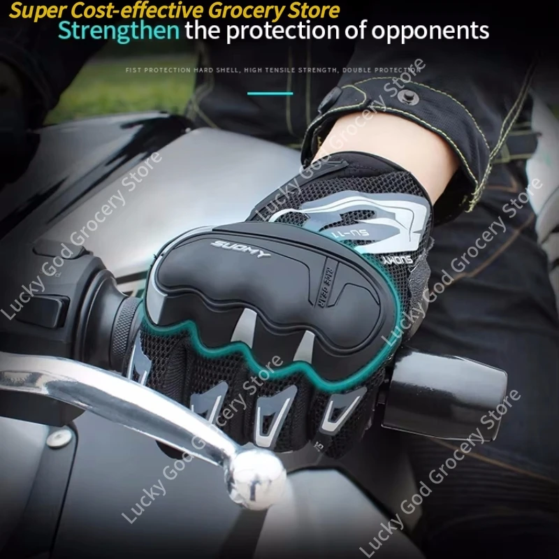 2026 신제품 수오미 여름 통기성 오토바이 장갑 터치스크린 호환 모토 바이커 라이딩 기어 남녀공용 핑크