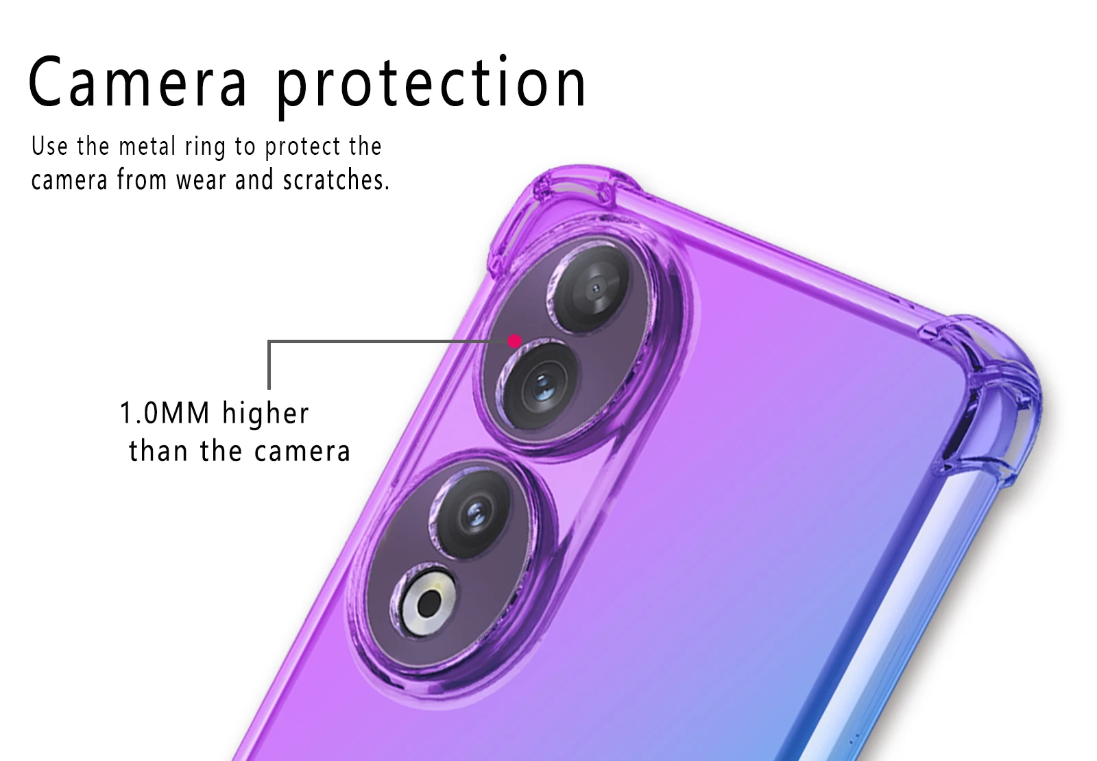 Rainbow Gradient Transparent Shockproof Silicone Case - Four Corner Protection