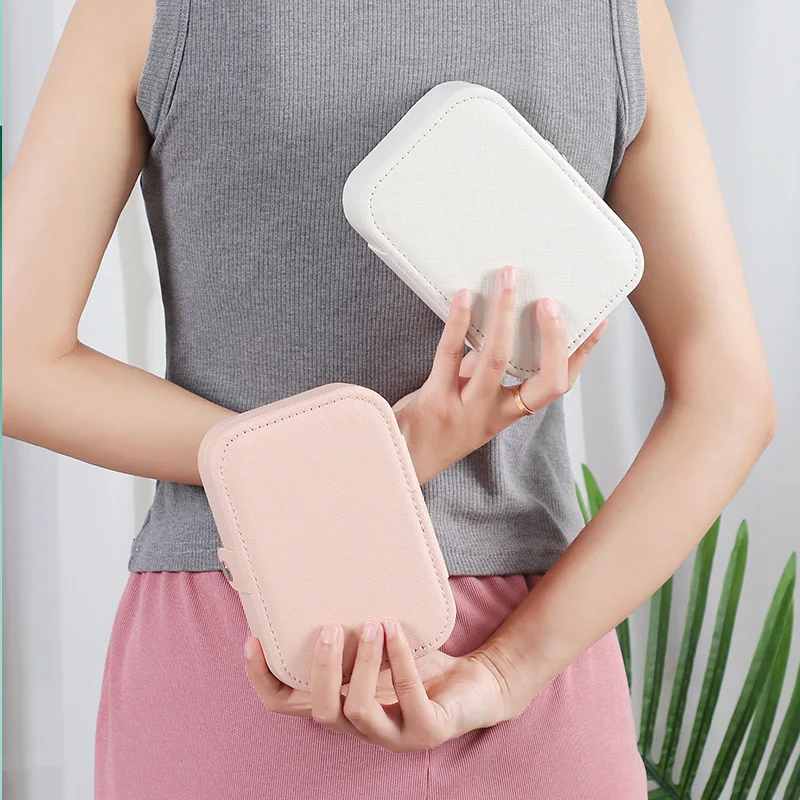 Jewelry Box PU Leather Jewellery Storage Earring Boxes Packaging Storage Display Case Organizer for Home Travel Girl Gift