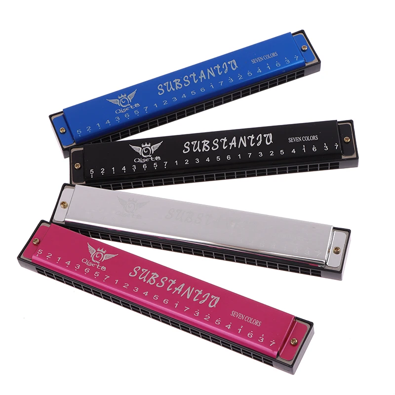 Chromatic Harmonica Diatonic Harmonica Kids Harmonica 24 Holes Professional Harmonica Metal Harmonica Key of C With Case Mouth Metal Organ For Beginners Musical Instruments