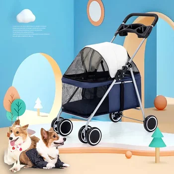 Pets Transportation Large Capacity Ventilated Windproof Cart Stroller