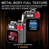 GAMINJA Wireless Bluetooth Metal Mechanical Speaker With LED Display Screen  RGB Desktop Subwoofer Support Calendar Alarm Clock - Image 4